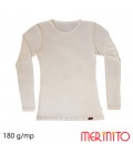 Damen Langarm T-Shirt | 100% Merinowolle | Pointelle