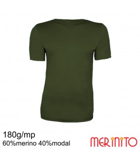 Herren Kurzarm T-Shirt | 60% Merinowolle und 40% Modal | 180g/qm