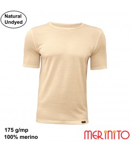 Men's T-Shirt Natural Undyed | 100% merino wool | 175g/sqm