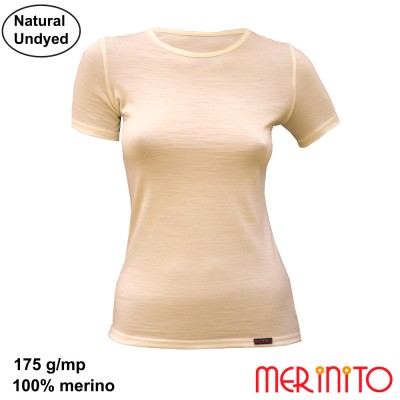 Women T-Shirt Natural Undyed | 100% merino wool | 175g/sqm