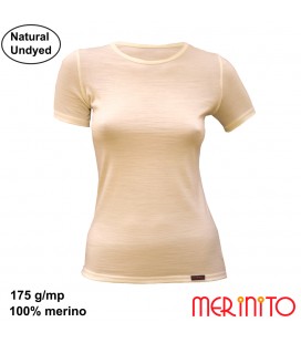 Damen T-Shirt Natur Ungefärbt| 100% Merinowolle | 175g/qm
