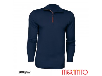 Men's Long Sleeve "Sport Zip" T-Shirt | 100% merino wool | 200g/sqm