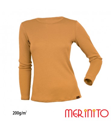 Langarm T-Shirt aus 100% Merinowolle 200 g/qm für Damen Langarm T-Shirt aus 100% Merinowolle 200 g/qm für Damen