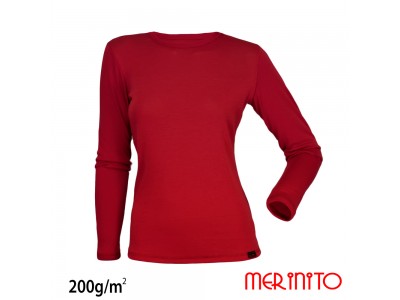 Langarm T-Shirt aus 100% Merinowolle 200 g/qm für Damen Langarm T-Shirt aus 100% Merinowolle 200 g/qm für Damen