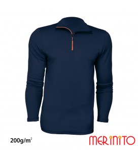 Men's Long Sleeve "Sport Zip" T-Shirt | 100% merino wool | 200g/sqm