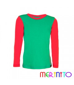 Merinito | 100% Merino Kids Long Sleeve T-Shirt bicolor 