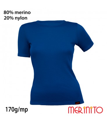 Damen Kurzarm T-Shirt  | 80% Merinowolle und 20% Nylon | 170g/qm