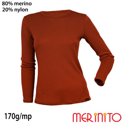 Women's Long Sleeve T-Shirt | 80% merino wool and 20% nylon | 170g/sqm