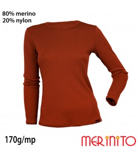 Women's Long Sleeve T-Shirt | 80% merino wool and 20% nylon | 170g/sqm