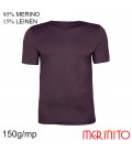 Merino Shop | Merino Wolle T Shirt Herren | 85% Merinowolle 15% Leinen | 150 g/qm