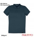 Men Short Sleeve Polo Jersey | 50% merino wool + 50% cotton| 200g / sqm