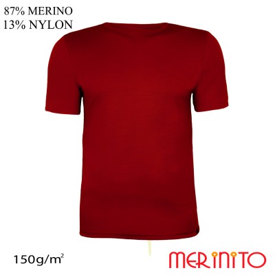 Herren Kurzarm T-Shirt | 87% Merinowolle und 13% Nylon | 150g/qm