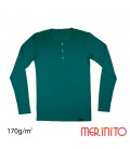 Men's Long Sleeve T-Shirt with Buttons | 100% merino wool | 170 g/sqm