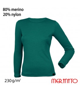 Damen Langarm T-Shirt | 80% Merinowolle und 20% Nylon | 230 g/qm