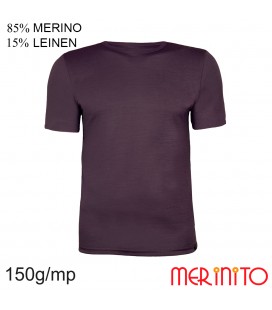 Kurzarm T-Shirt | 85% Merinowolle 15% Leinen | 150g/qm