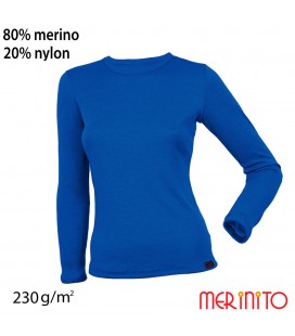 Damen Langarm T-Shirt | 80% Merinowolle und 20% Nylon | 230 g/qm